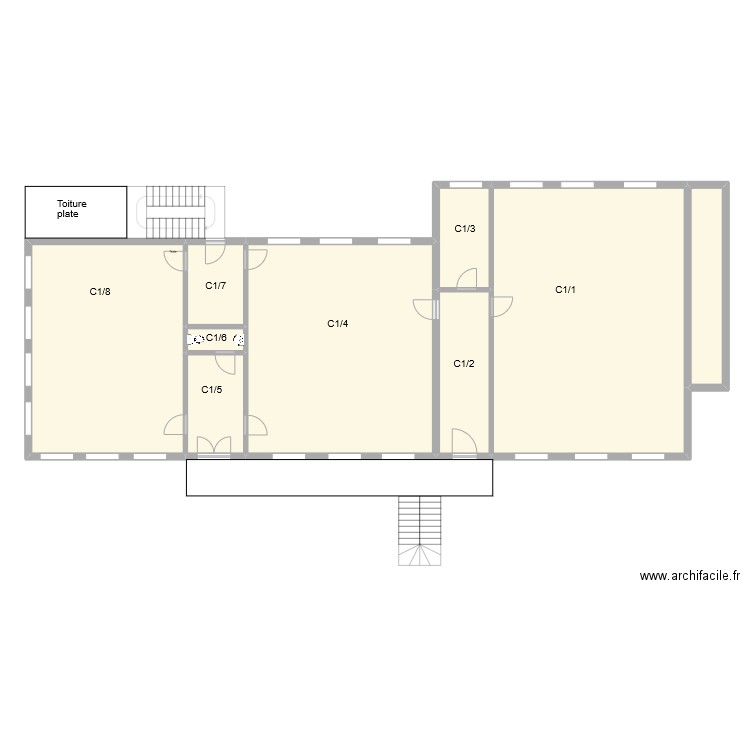EFAN/C/1. Plan de 9 pièces et 250 m2
