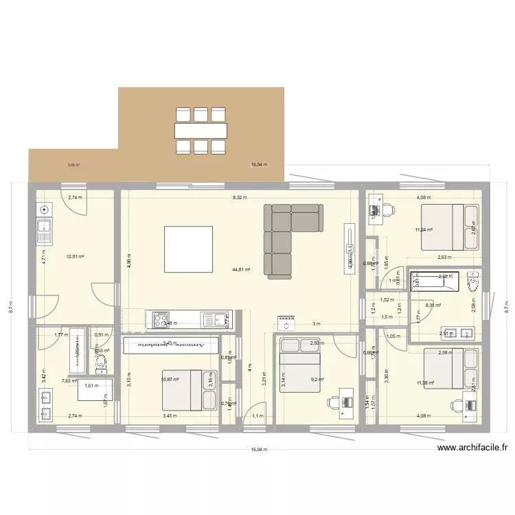 maison plan 4. Plan de 13 Pièces et 121 m² maison plan 4. Plan de 13 Pièces et 121 m²