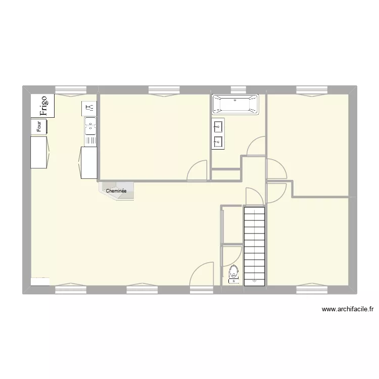 TASSIN plomberie 1er &eacute;tage. Plan de 8  et 85 m²