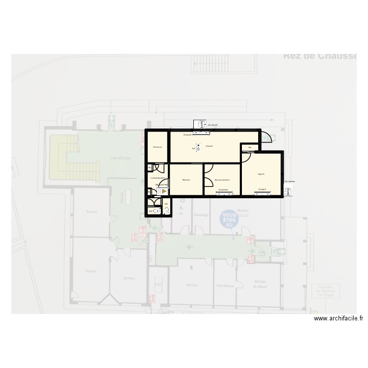 PM_Clim. Plan de 12 pièces et 65 m2