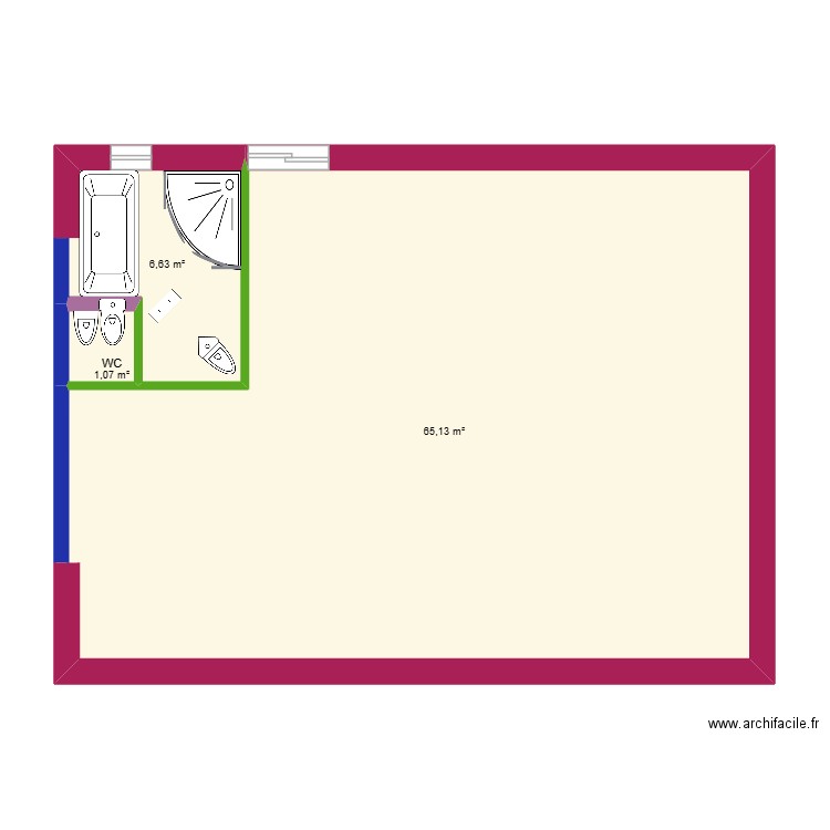 Maison 2. Plan de 2 pièces et 73 m2