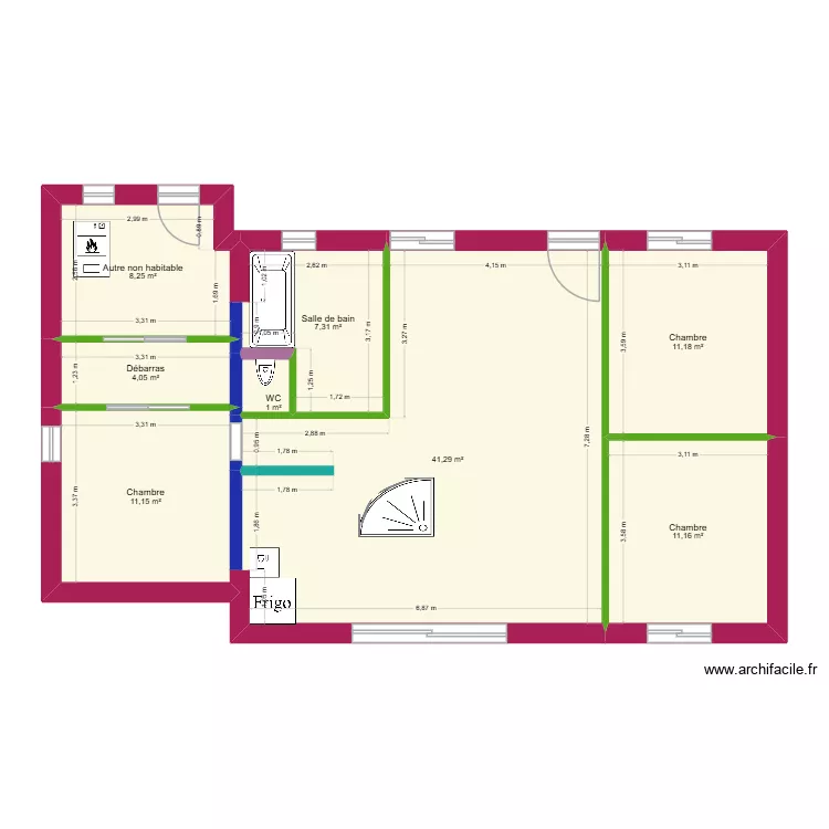 Maison 2. Plan de 8 et 95 m² Maison 2. Plan de 8 et 95 m²