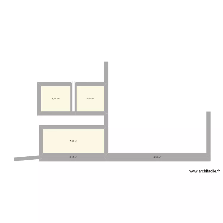 Fromagerie. Plan de 2  et 11 m²