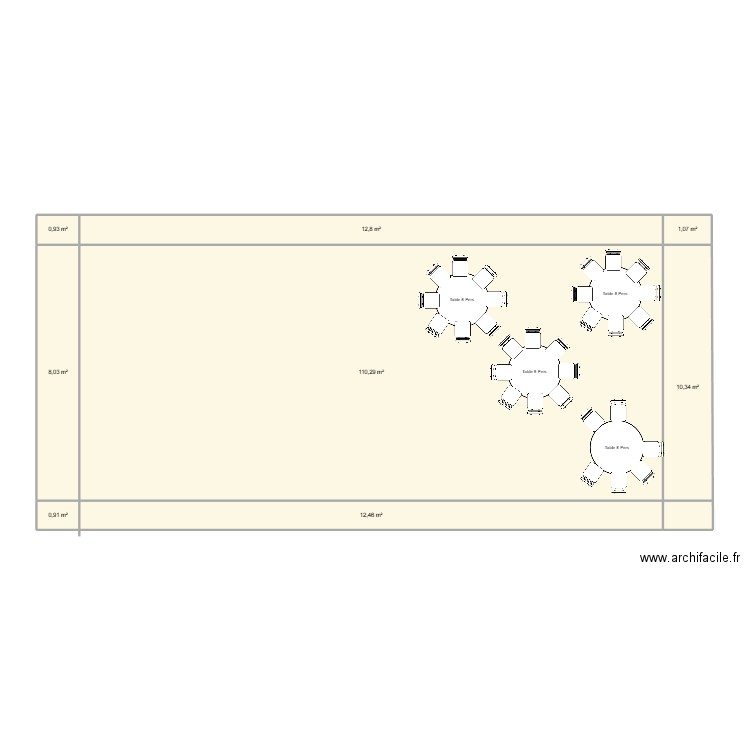 mariage 8 personnes. Plan de 8 pièces et 157 m2