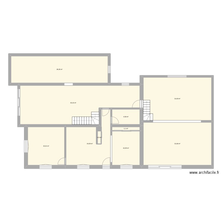 plan appart v2. Plan de 10 pièces et 187 m2