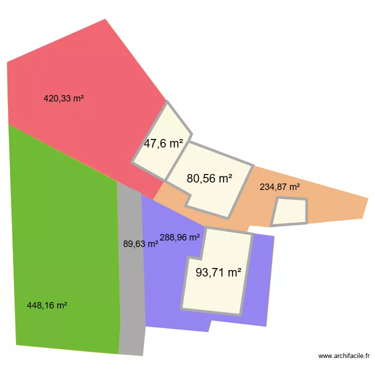 grezieu PA. Plan de 4 et 238 m² grezieu PA. Plan de 4 et 238 m²