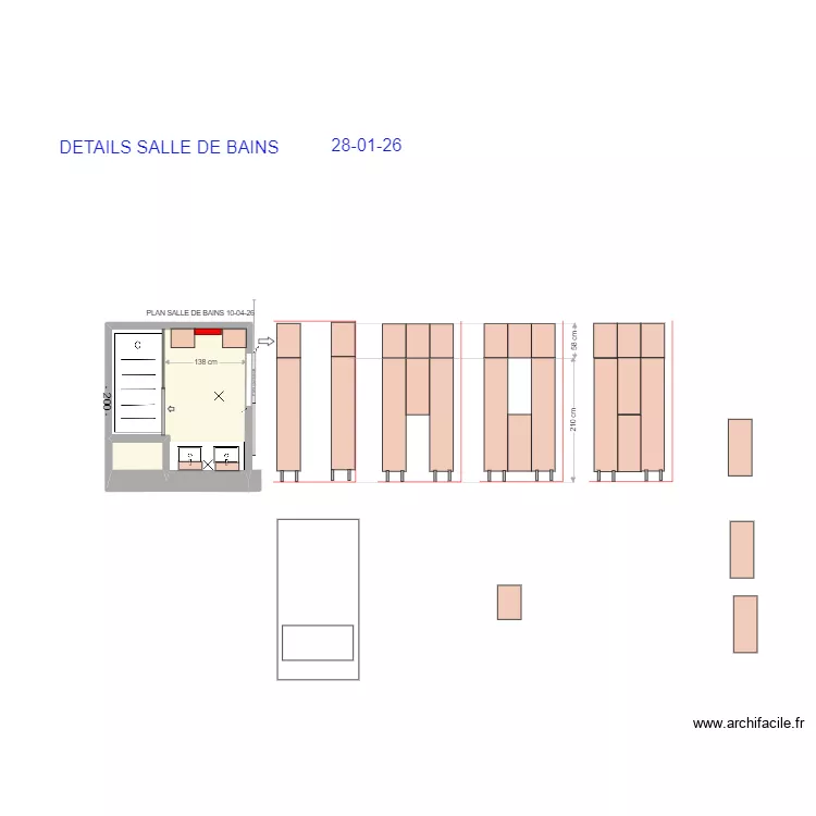 PLAN SALLE DE BAINS 28-01-26. Plan de 2  et 5 m²