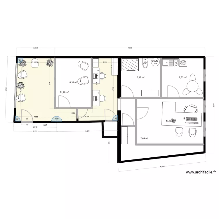 saint Andres prefer 1. Plan de 6 pièces et 67 m²