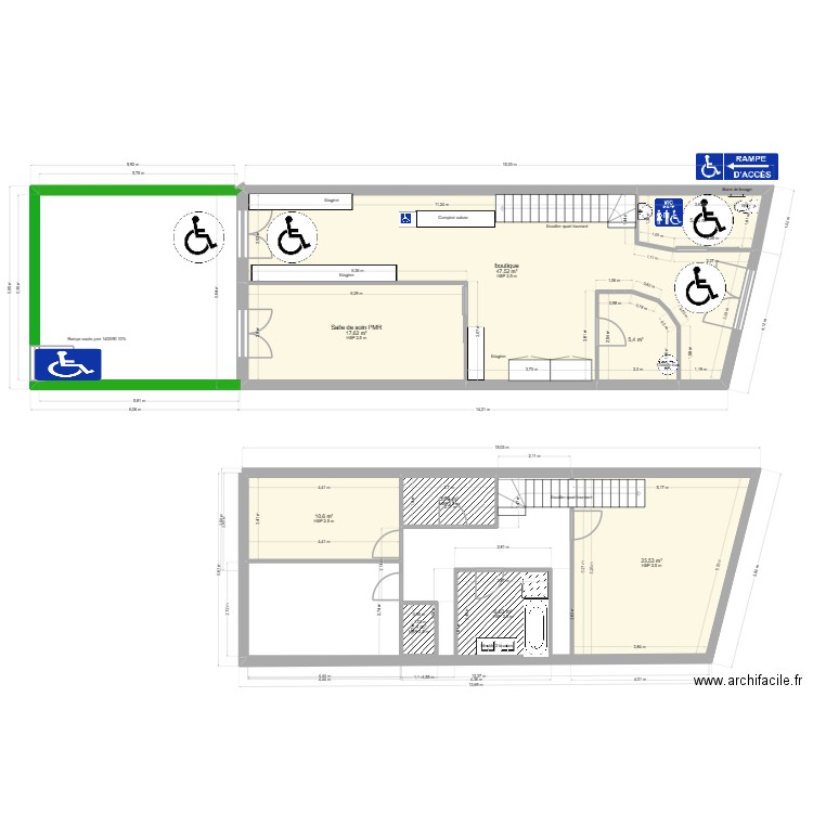 plan rdc. Plan de 9 pièces et 122 m2