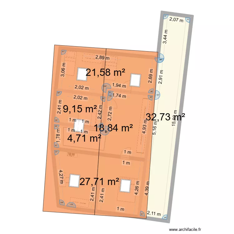 Maison Gite TOITURE avec cr&eacute;ation de deux v&eacute;lux. Plan de 6  et 120 m²