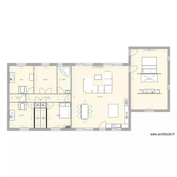 brousse. Plan de 12 pièces et 141 m²
