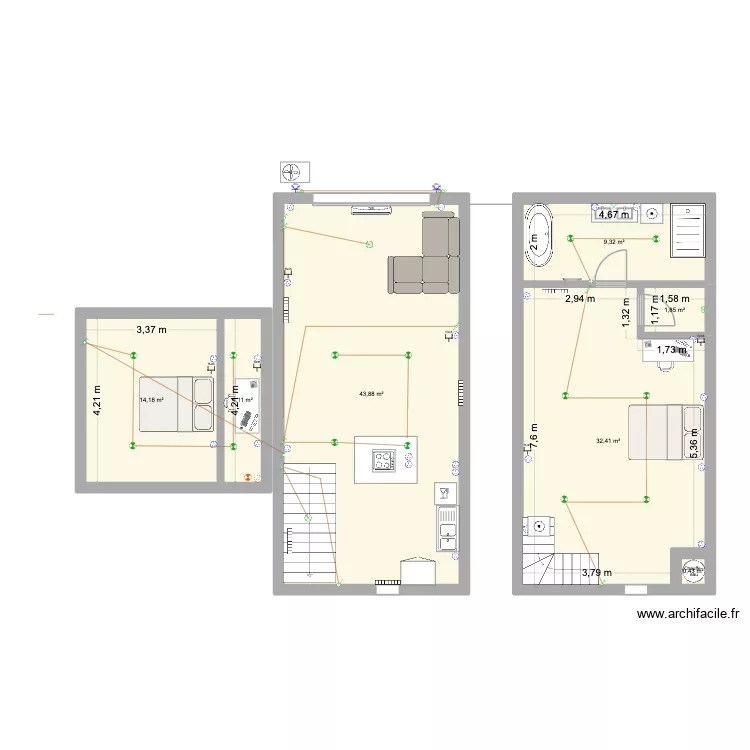 maison 27 quai chaigneau bichon. Plan de 7 et 106 m² maison 27 quai chaigneau bichon. Plan de 7 et 106 m²