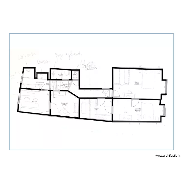 FRESCA EXI. Plan de 8  et 68 m²