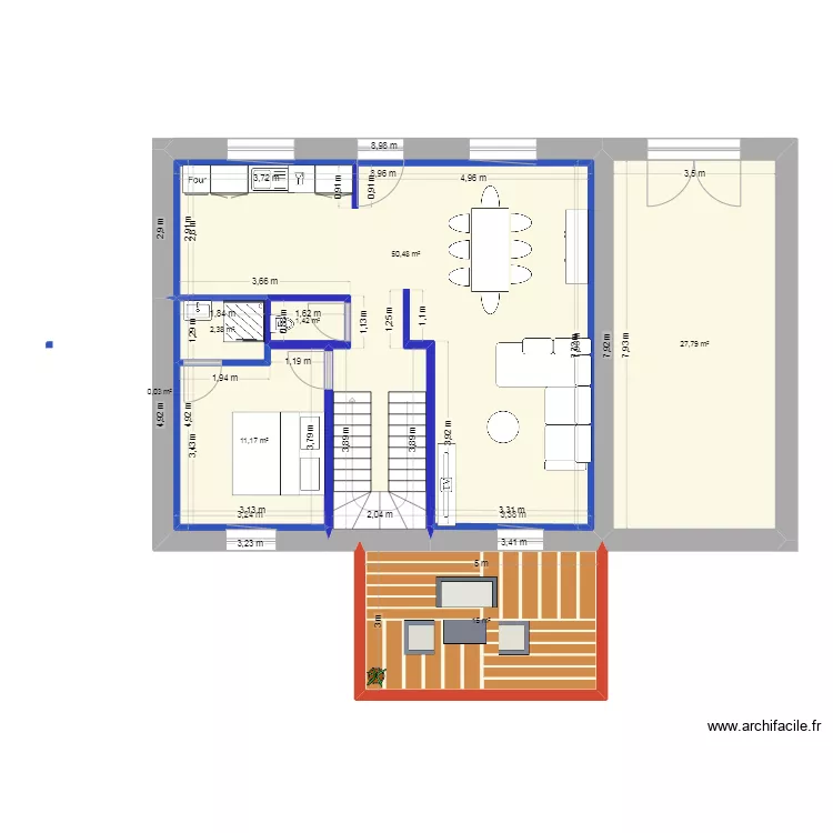 Celles sur plaine maison 2 rdc. Plan de 