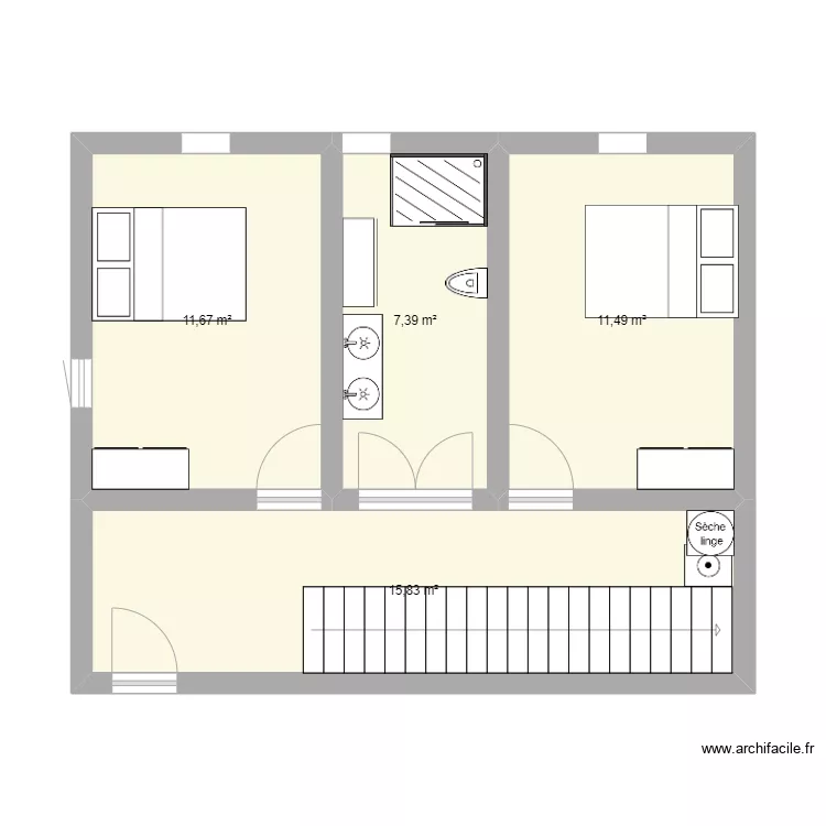 RDC 2 CHAMBRES. Plan de RDC 2 CHAMBRES. Plan de