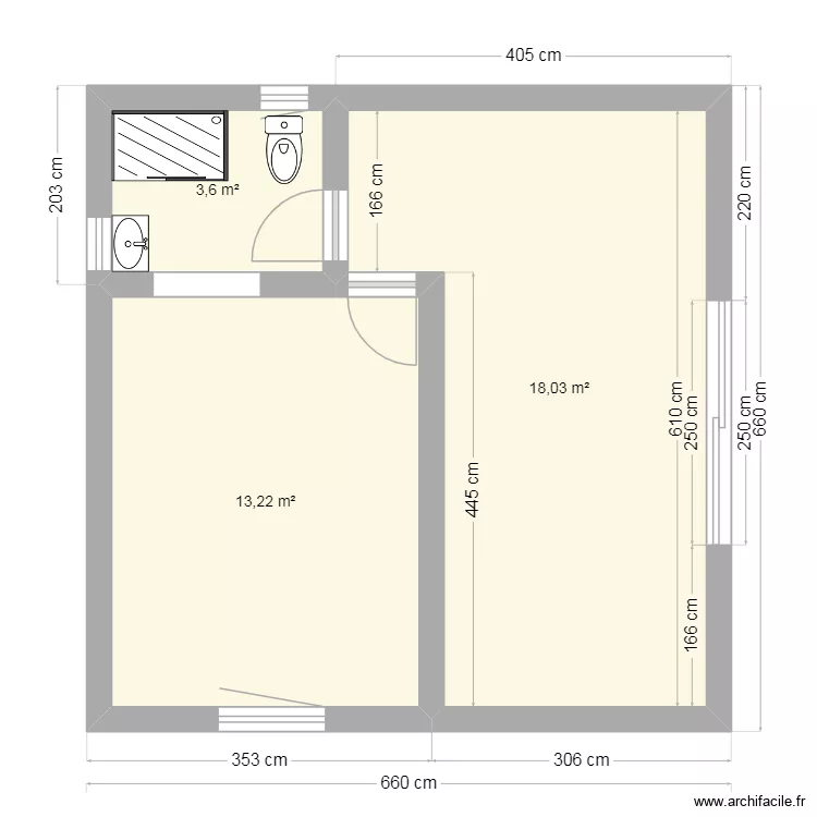 MODULE 35 habitable 43m² sol cotes. Plan de MODULE 35 habitable 43m² sol cotes. Plan de