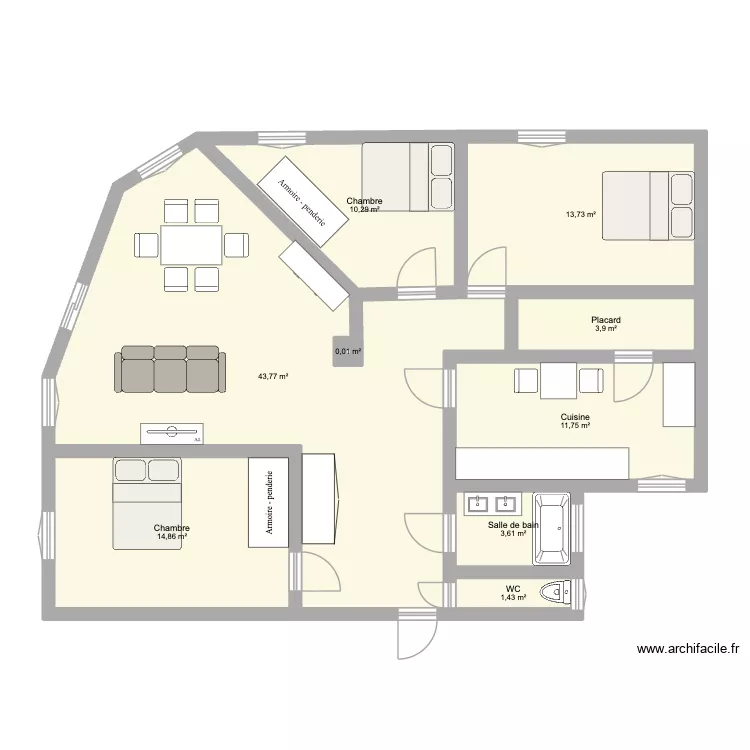 villeurbanne. Plan de 9 Pièces et 103 m²