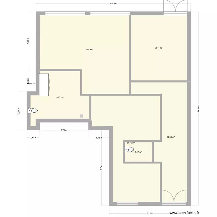 cabinet. Plan de 6 et 121 m² cabinet. Plan de 6 et 121 m²