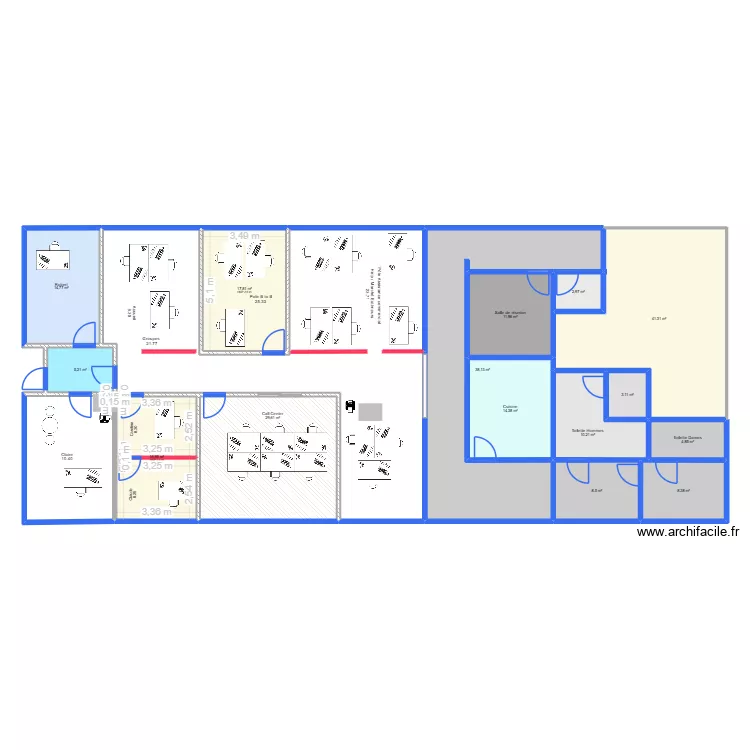 Service commercial 17 dec 25. Plan de 15 pièces et 228 m²