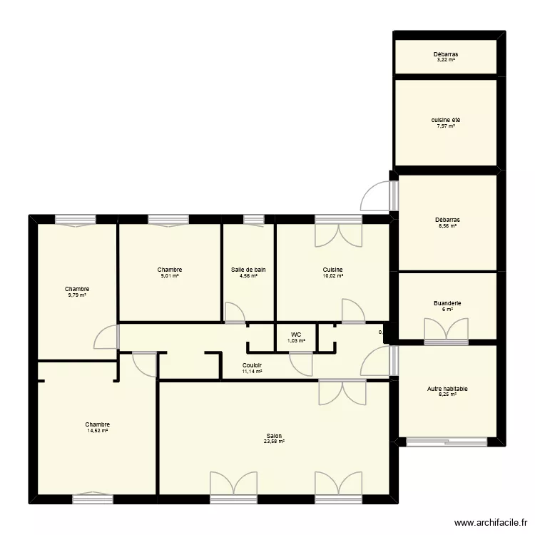 CAUYELA. Plan de 14 Pièces et 118 m² CAUYELA. Plan de 14 Pièces et 118 m²