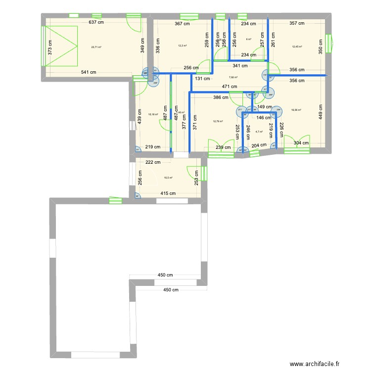 PLAN MAS DE LONDRES INTERIEUR 3. Plan de 12 pièces et 125 m2