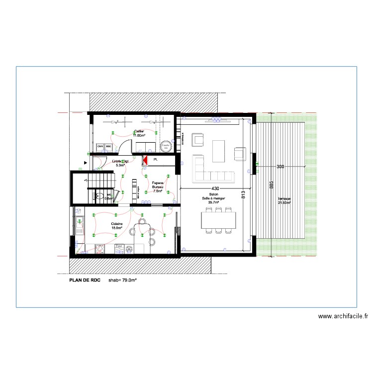 RDC PESSAC. Plan de 0 pièce et 0 m2