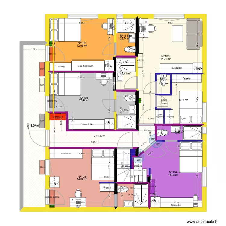 Saint-agne 1er étage Final entrée central V6 couleur. Plan de 15 et 114 m² Saint-agne 1er étage Final entrée central V6 couleur. Plan de 15 et 114 m²