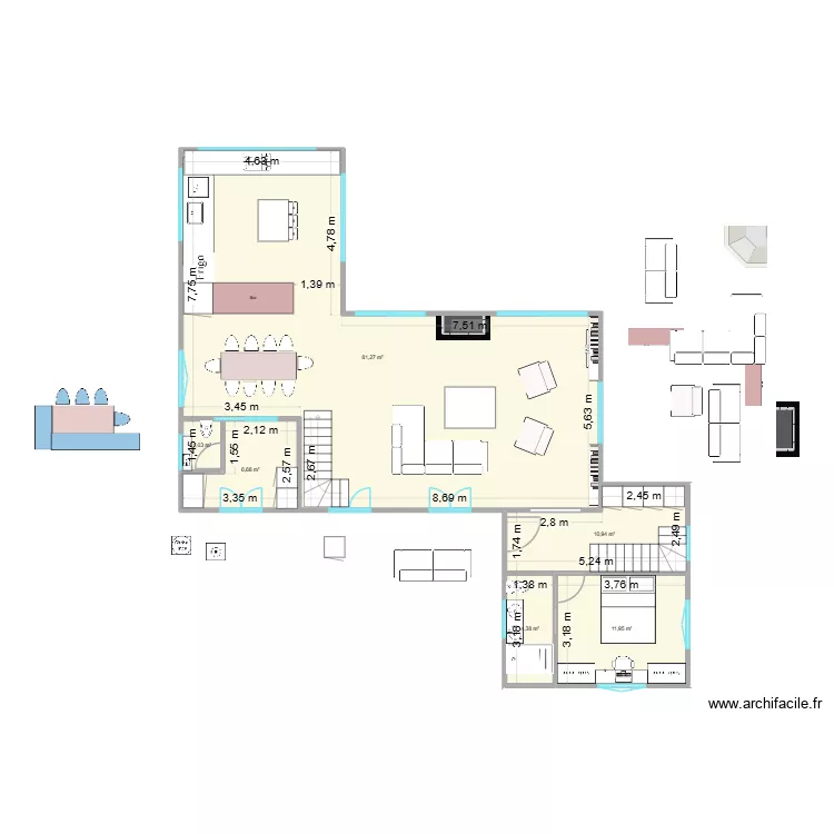 plan Touquet Emilie revu JG. Plan de 6  et 117 m²