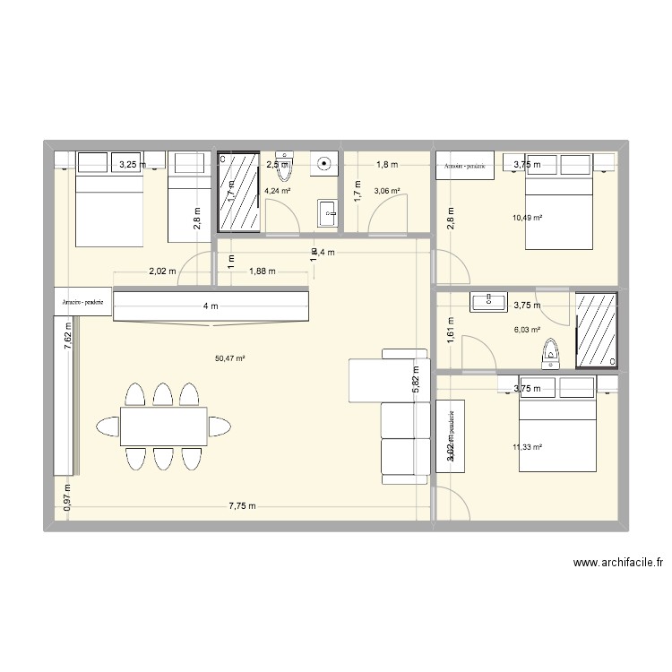 Plan_Kranevo. Plan de 6 pièces et 86 m2