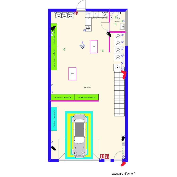 La Petite Mandarine Dauphine Elec. Plan de 2 pièces et 108 m2