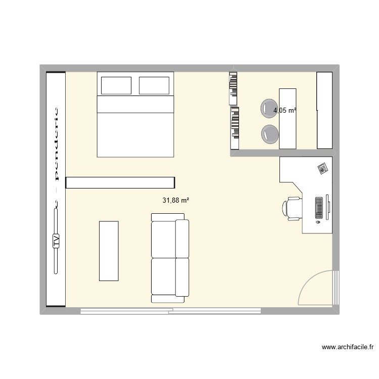 plan chambre. Plan de 0 pièce et 0 m2