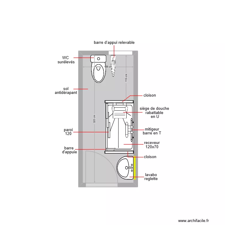 KONTE. Plan de 1  et 4 m²