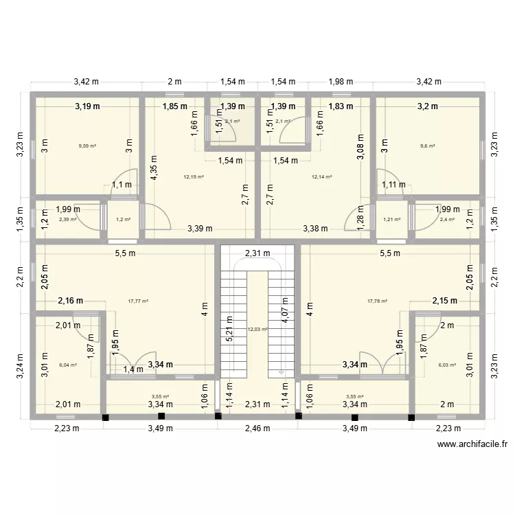 EZE studio moderne. Plan de 17  et 122 m²