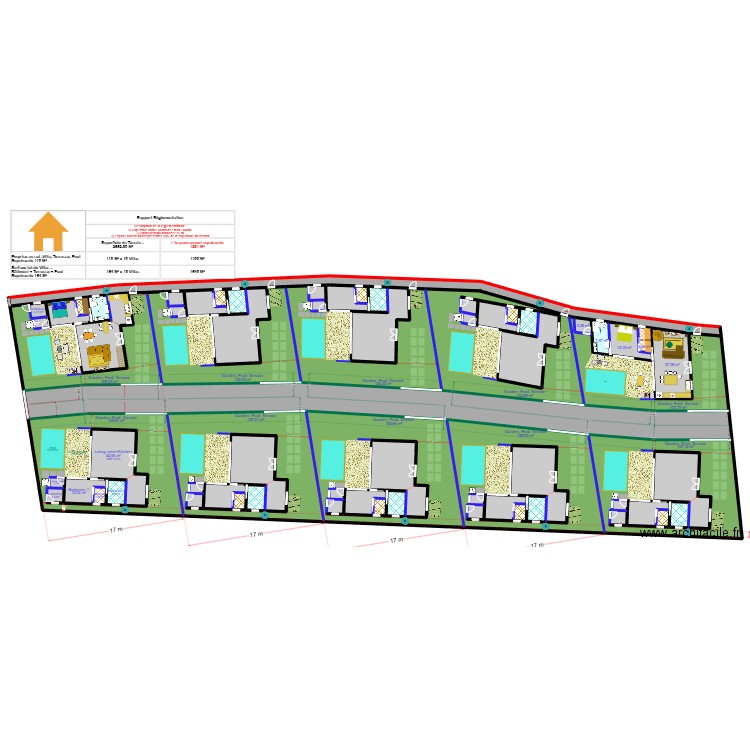 Lamai center location Villas V1. Plan de 71 pièces et 2859 m2