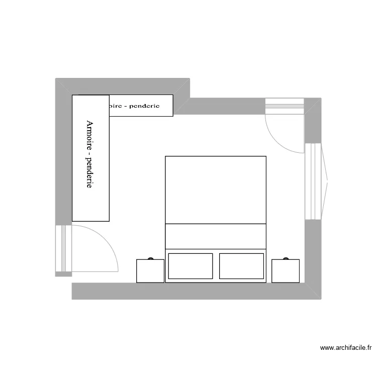 Chambre Mac&eacute;. Plan de 