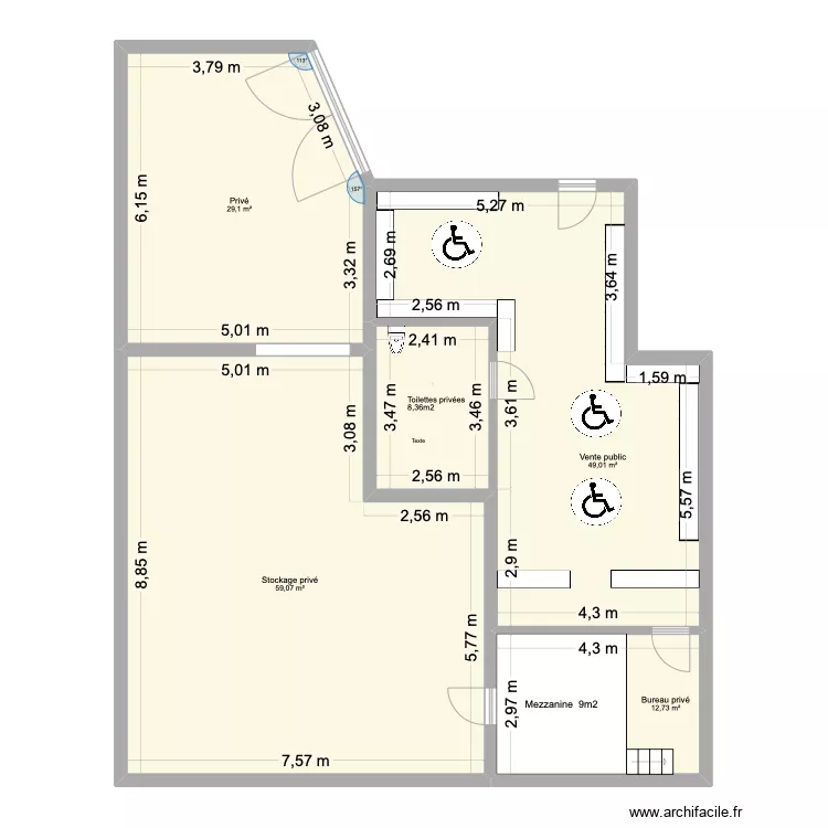 Cave Mions avant travaux. Plan de Cave Mions avant travaux. Plan de