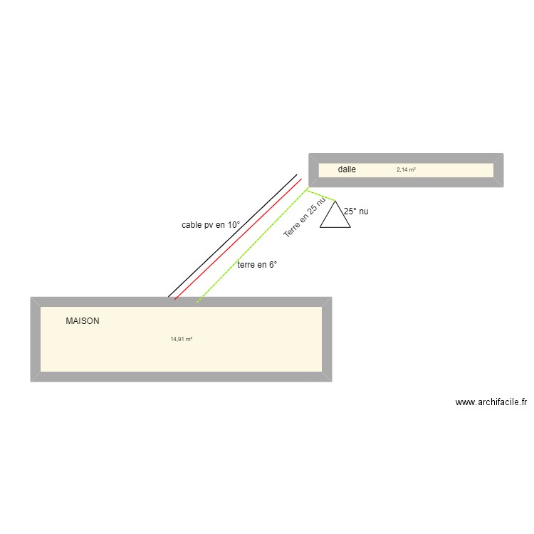 corvisier. Plan de 2 pièces et 17 m2