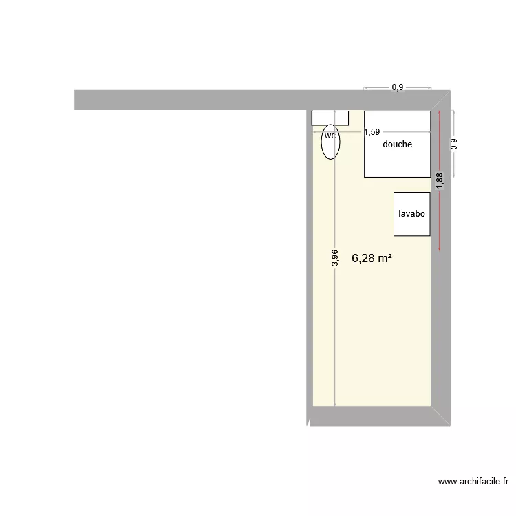 lentin. Plan de 1  et 6 m²