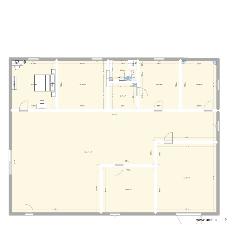Maison 1. Plan de 9 pièces et 270 m2