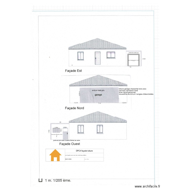 dpc4 vue façade nature matériaux. Plan de 2 pièces et 12 m2