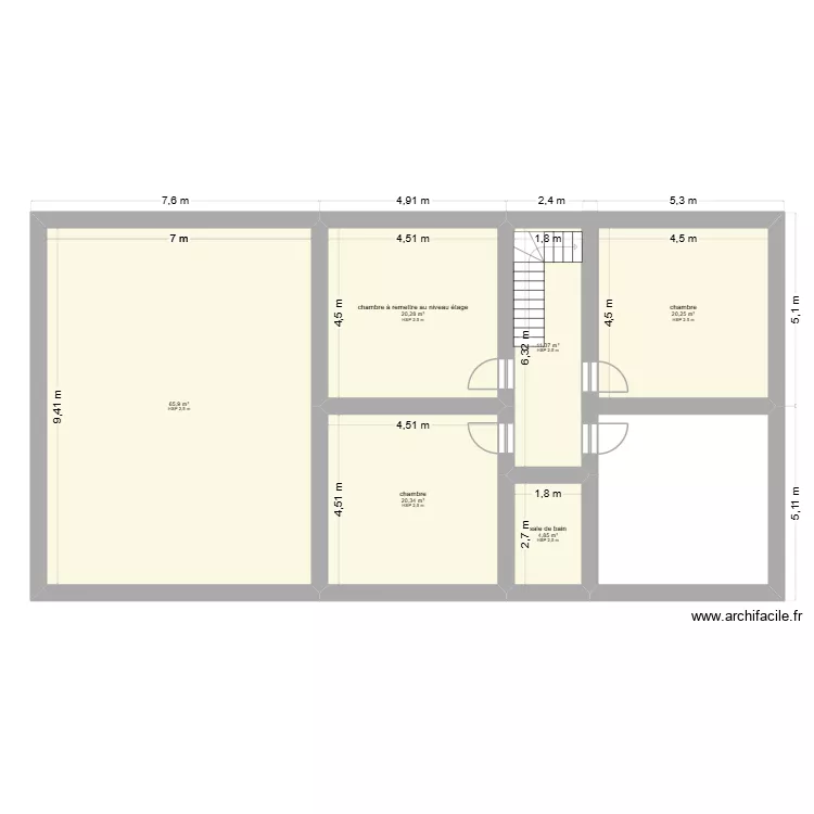 &eacute;tage gite malonne. Plan de 6  et 143 m²