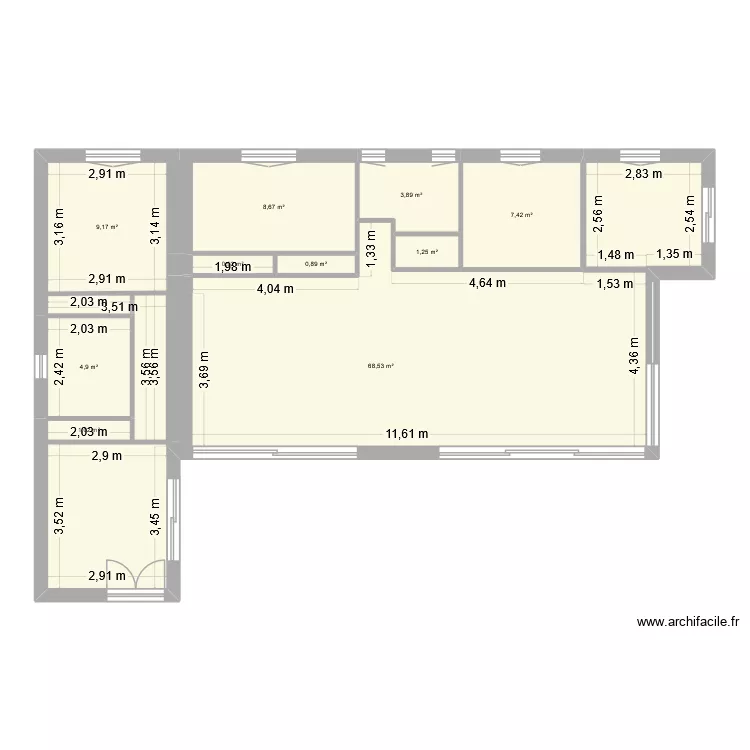 MAISON ETANG. Plan de 10  et 107 m²