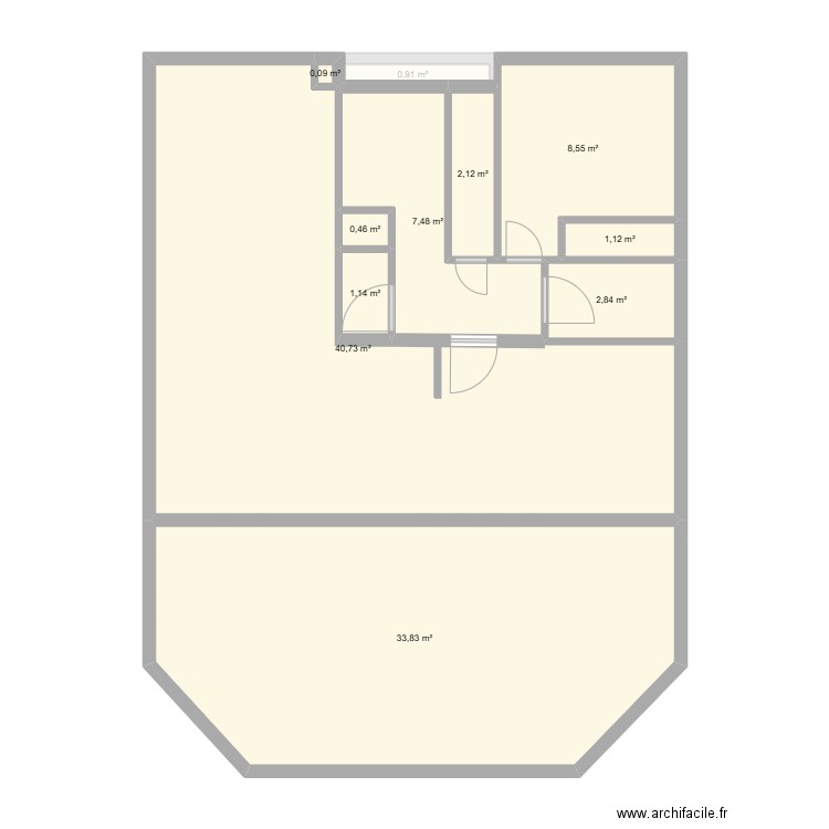 Chalandray2. Plan de 33 pièces et 223 m2