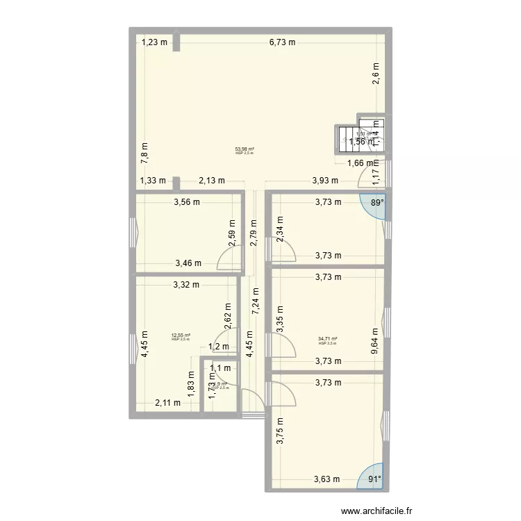 callens dompiere. Plan de 5  et 105 m²
