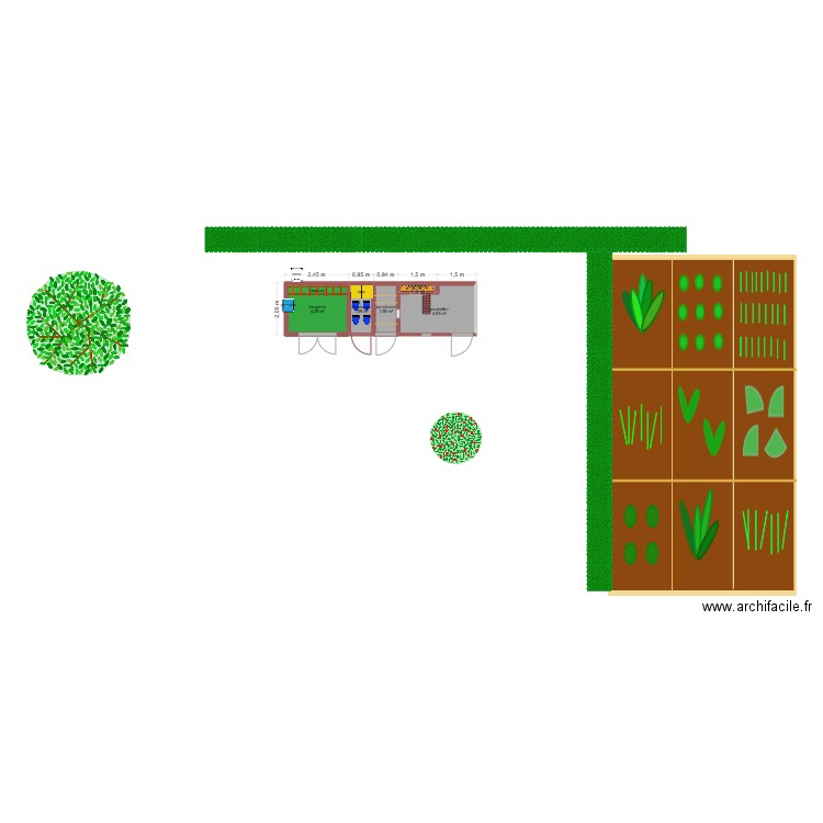 batiment animaux. Plan de 5 pièces et 13 m2