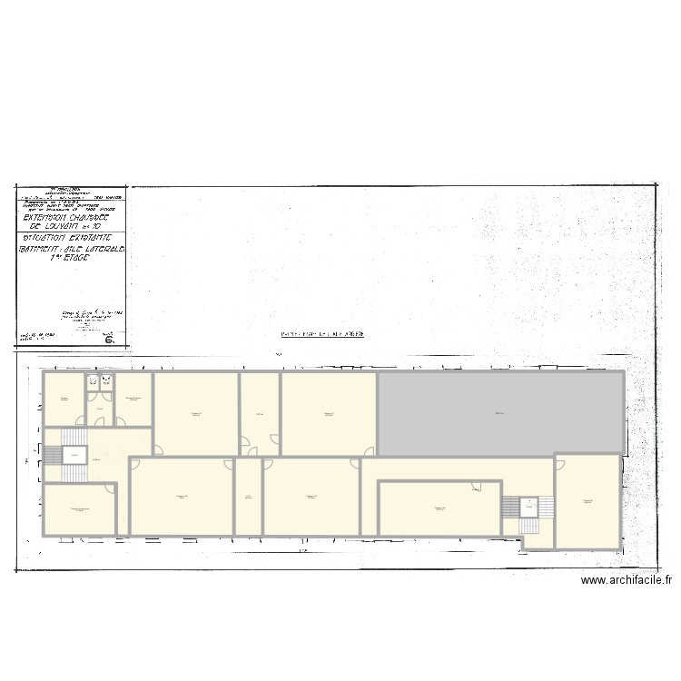 ISJB-CJ-1er étage. Plan de 20 pièces et 714 m2