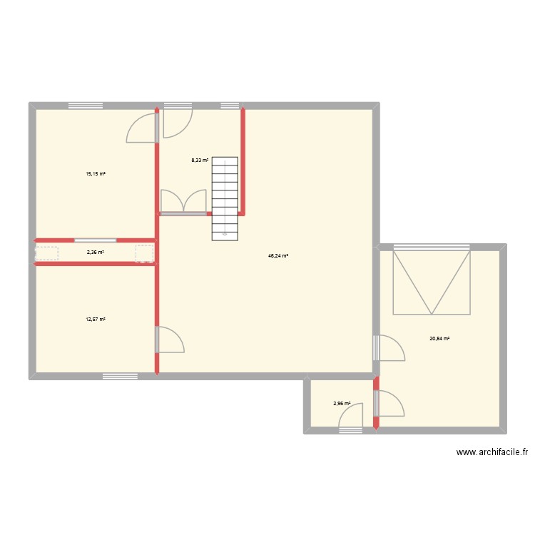 maison tp3. Plan de 7 pièces et 108 m2