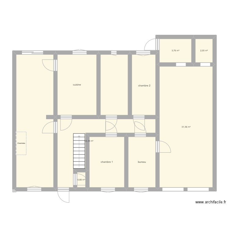 projet. Plan de 10 pièces et 118 m2