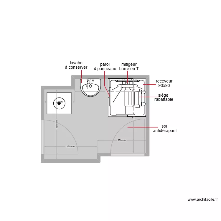 glouchko. Plan de 1  et 4 m²