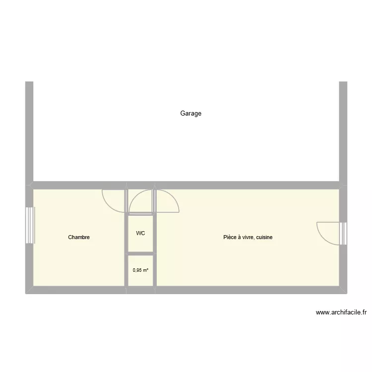BOUDIER RDC. Plan de 5  et 35 m²